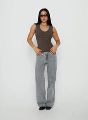 Truce V Neck Tank Top Multi Stripe