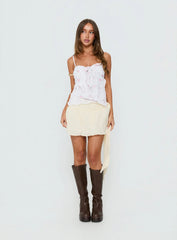 Paislie Mesh Top White
