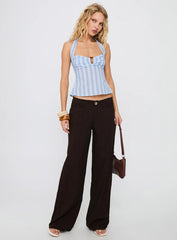 Isabetta Halter Top Blue Stripe