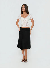 Miquela Short Sleeve Corset Lace Top White