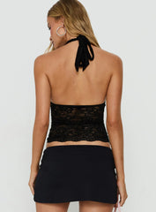 Sloen Lace Halter Top Black