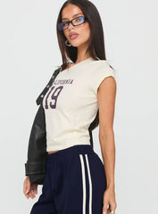 Cali Babe Cold Shoulder Top Ivory
