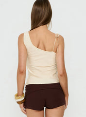 Loucetta One Shoulder Tie Detail Top Cream Stripe