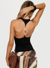 Harlene Back Detail Top Black