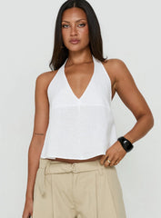 Faira Halter Top White