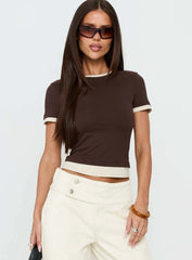 Lights Low Contrast Trim Top Chocolate / Beige