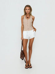Old Friend Halter Top Chocolate Stripe