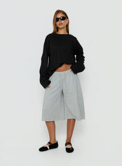 Settle Down Long Sleeve Top Black