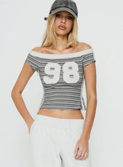 98 Baby Off The Shoulder Top Stripe