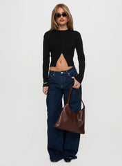 Suzu Long Sleeve Knit Top Black