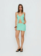 Kosmas Button Up Cami Top Turquoise