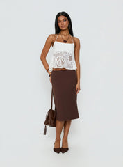 Solenne Sheer Crochet Lace Top White
